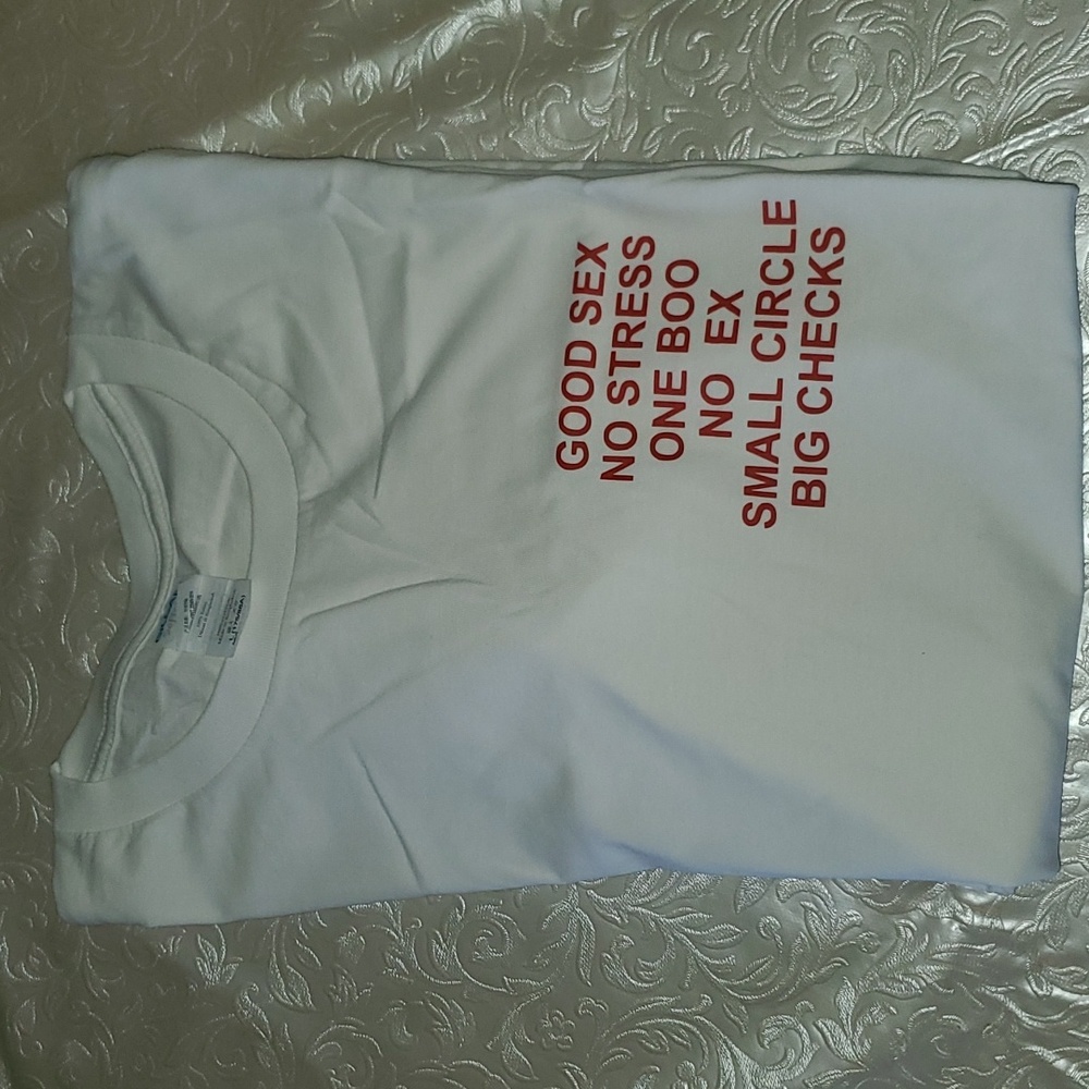 Brand new t shirt with writing